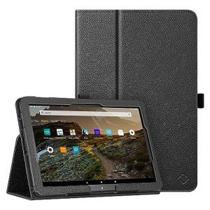 Fintie Folio Case for All-New Amazon Fire HD 10 and 10 Plus Tablet (13th/11th Generation, 2023/2021 Release) 10.1" - Slim Fit Standing Cover with Auto Sleep/Wake, Black
