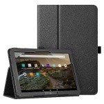 Fintie Folio Case for All-New Amazon Fire HD 10 and 10 Plus Tablet (13th/11th Generation, 2023/2021 Release) 10.1" - Slim Fit Standing Cover with Auto Sleep/Wake, Black