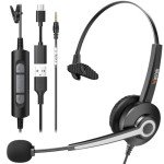 3-in-1 USB Headset with Noise-Cancelling Mic