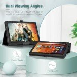 Fintie Folio Case for All-New Amazon Fire HD 10 and 10 Plus Tablet (13th/11th Generation, 2023/2021 Release) 10.1" - Slim Fit Standing Cover with Auto Sleep/Wake, Black