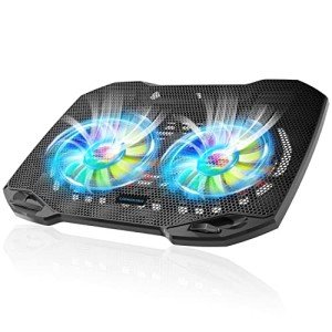 RGB Gaming Laptop Cooling Pad with Quiet Fans