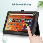 Fintie Folio Case for All-New Amazon Fire HD 10 and 10 Plus Tablet (13th/11th Generation, 2023/2021 Release) 10.1" - Slim Fit Standing Cover with Auto Sleep/Wake, Black