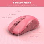 Retro Wireless Keyboard and Mouse Combo - Pink