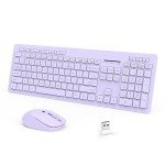 Seenda 2.4GHz Wireless Keyboard and Mouse Set, Purple