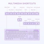 Seenda 2.4GHz Wireless Keyboard and Mouse Set, Purple