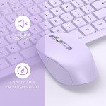 Seenda 2.4GHz Wireless Keyboard and Mouse Set, Purple