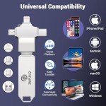 128GB 4-in-1 Photo Backup USB Flash Drive