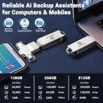 128GB 4-in-1 Photo Backup USB Flash Drive