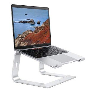 OMOTON Laptop Stand, Detachable Laptop Mount, Aluminum Laptop Holder Stand for Desk, Compatible with MacBook Air/Pro, Dell, HP, Lenovo and All Laptops (11-16 inch), Silver