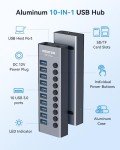 10-Port USB 3.0 Powered Hub with Switches