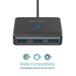 KEYMOX 4-Port USB 3.0 Hub - Compact Black