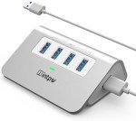 Aluminum 4-Port USB 3.0 Hub with Cable