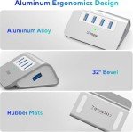 Aluminum 4-Port USB 3.0 Hub with Cable