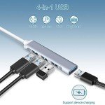 WONKEGONKE 4-Port USB 3.0 Hub Splitter