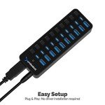 SABRENT 10-Port USB 3.0 Hub with Power Switches