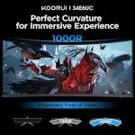 KOORUI 34" Curved WQHD 165Hz Gaming Monitor