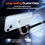 TAURI for iPhone 15 Case, [3 in 1] 1X Clear Case [Not-Yellowing] with 2X Screen Protector, [15 FT Military Grade Drop Protection] Shockproof Slim Phone Case for iPhone 15