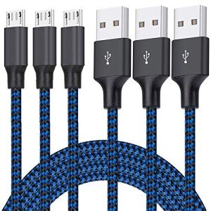 3-Pack 6FT Braided Micro USB Charging Cables