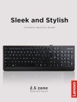 Lenovo 300 Wired Ergonomic USB Keyboard - Black