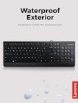 Lenovo 300 Wired Ergonomic USB Keyboard - Black