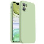 Vooii Compatible with iPhone 11 Case, Upgraded Liquid Silicone with [Flat Edges] [Camera Protection] [Soft Anti-Scratch Microfiber Lining] Phone Case for iPhone 11 6.1 inch - Matcha