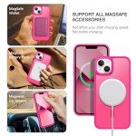 BENTOBEN Magnetic for iPhone 13 Case & iPhone 14 Case [Compatible with Magsafe] Translucent Matte Phone Case iPhone 13/14 Slim Fit Shockproof Women Men Protective Cover for iPhone 13/14 6.1", Hot Pink