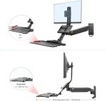 Height Adjustable Wall Mount Sit-Stand Workstation