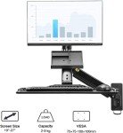 Height Adjustable Wall Mount Sit-Stand Workstation