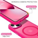 BENTOBEN Magnetic for iPhone 13 Case & iPhone 14 Case [Compatible with Magsafe] Translucent Matte Phone Case iPhone 13/14 Slim Fit Shockproof Women Men Protective Cover for iPhone 13/14 6.1", Hot Pink