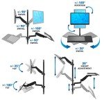 Adjustable Wall Mount Workstation for 32-Inch Monitor
