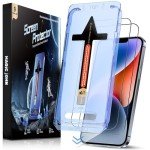 MAGIC JOHN 2 Pack for iPhone 13/14& iPhone 13 Pro 6.1 inch Tempered Glass Screen Protector, Auto Dust-Elimination, Bubble Free, HD Clear, Easy Installation