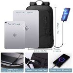 Slim Anti-Theft Backpack with USB Charger - Black