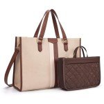 Missnine Women's Leather Laptop Tote Bag 15.6