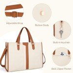 Missnine Women's Leather Laptop Tote Bag 15.6