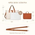 Missnine Women's Leather Laptop Tote Bag 15.6