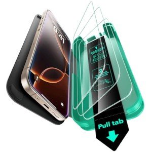 ESR 3 Pack 9H+ Glass for iPhone 16 Pro Max Screen Protector, [Military Grade Shatterproof & Longest Durable] Ultra-tough Tempered Glass with Updated Easy Installation Tool