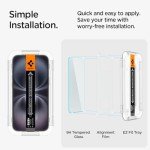Spigen Tempered Glass Screen Protector [GlasTR EZ FIT] designed for iPhone 16 / iPhone 15 [2 Pack]