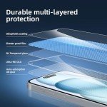 NEW'C 3 Pack Designed for iPhone 16, iPhone 15, iPhone 15 Pro (6.1 inches) Screen Protector Tempered Glass,Case Friendly Ultra Resistant