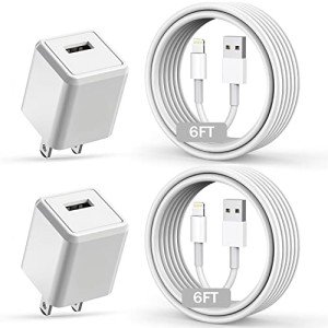 6FT iPhone Charger Cable & Wall Adapter Bundle