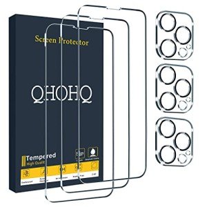 QHOHQ 3 Pack iPhone 13 Pro Screen Protectors