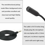 LANDIBO Adjustable 3.5mm Gooseneck Desk Microphone