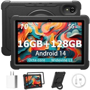 HUIHUANG 10" Android Tablet, 16GB RAM, 128GB ROM