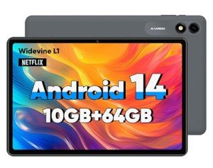 COLORROOM 10" Android 14 Tablet, 10GB RAM, 64GB Storage