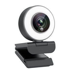 Angetube 1080P HD Webcam with Ring Light & Mic