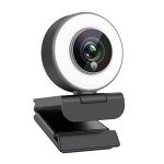 Angetube 1080P HD Webcam with Ring Light & Mic