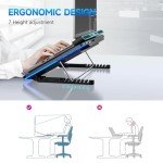 LIANGSTAR Laptop Cooling Pad with Adjustable Fans