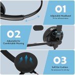 HROEENOI USB Wired Headset with Noise-Cancelling Mic