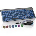 SABLUTE Rechargeable Wireless Keyboard and Mouse Set