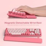 Retro Wireless Keyboard and Mouse Combo - Pink