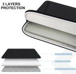 15.6" Water-Resistant Shockproof Laptop Sleeve Black